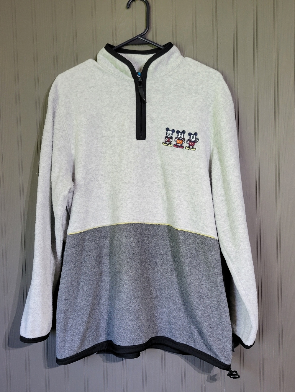 Vintage Mickey Unlimited Disney Fleece Quarter Zip Sweatshirt Gray Men's Large